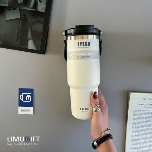 تراول ماگ تایسو دسته دار 900 میل-سفید تراول ماگ تایسو دسته دار 900 میل (Tyeso) کد 0212 - Image 1