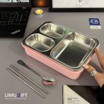 لانچ باکس واشردار داخل استیل سه خانه برند Laxson کد 0232 - Image 7