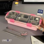 لانچ باکس داخل استیل مستطیلی 3 خانه برند Laxson کد 0236 - Image 3