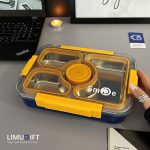 لانچ باکس واشردار داخل استیل 4 خانه Smile کد 0233 - Image 3