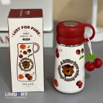 تراول ماگ درب لیوانی دیلر طرح تدی و گیلاس-Diller کد 0266 - Image 2
