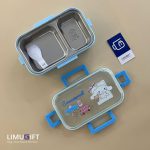 لانچ باکس داخل استیل دوقسمتی بچگانه کد 0253 - Image 3