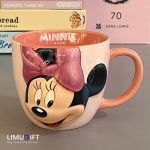 ماگ دیزنی برجسته مینی ماوس (Minnie Mouse) لته خوری سرامیکی با رنگ صورتی- کد 0295