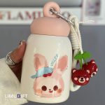 مینی فلاسک گیلاسی تدی دیلر با طرح خرگوش صورتی 270 میل- Diller کد 0340