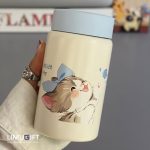 تراول ماگ (مینی فلاسک) دیلر فانتزی 280 میل گربه  طرح آبی- Diller کد 0336 - Image 2