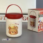 مینی تراول ماگ دیلر با طرح تِدی قرمز (فلاسک خرسی) صافی‌دار 200 میل -Diller کد 0351