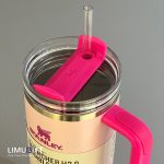 ماگ استنلی نی‌دار Stanley Quencher صورتی 40oz با دسته سرخابی -کد 0364 - Image 2