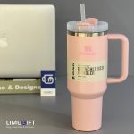تامبلر نی‌دار استنلی Stanley Quencher صورتی روشن مونوکروم -Stanley کد 0363