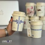 تراول ماگ فانتزی دخترانه طرح پاپیون آبی