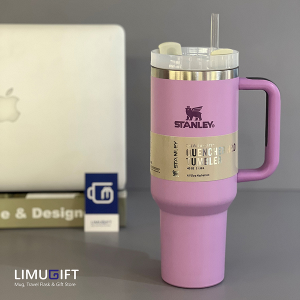 تامبلر استنلی اورجینال بنفش روشن تراول ماگ استنلی Stanley Quencher مدل تامبلر رنگ صورتیِ یاسی 40oz- کد 0394 - Image 1