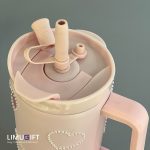 تراول ماگ سیتارایوری طرح‌دار برجسته مرواریدی، مدل تامبلرِ طرحِ قلب و پاپیون  (Sitarayuri)- کد 0399 - Image 11