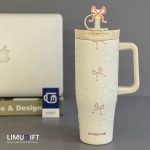 تراول ماگ سیتارایوری طرح‌دار برجسته مرواریدی، مدل تامبلرِ طرحِ قلب و پاپیون  (Sitarayuri)- کد 0399 - Image 2