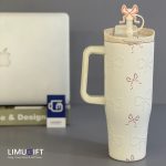 تراول ماگ سیتارایوری طرح‌دار برجسته مرواریدی، مدل تامبلرِ طرحِ قلب و پاپیون  (Sitarayuri)- کد 0399 - Image 8
