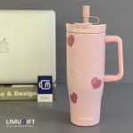 تراول ماگ سیتارایوری طرح‌دار برجسته مرواریدی، مدل تامبلرِ طرحِ قلب و پاپیون  (Sitarayuri)- کد 0399 - Image 3