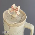 تراول ماگ سیتارایوری طرح‌دار برجسته مرواریدی، مدل تامبلرِ طرحِ قلب و پاپیون  (Sitarayuri)- کد 0399 - Image 5