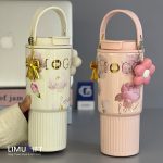 تراول ماگ فانتزی دوحالته طرح گل با آویز 750 میل برند MWM- کد 0428