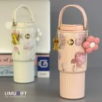 تراول ماگ فانتزی دوحالته طرح گل با آویز 750 میل برند MWM- کد 0428 - Image 2