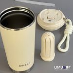 تراول ماگ نی دار 560 میل مینیمال برند دیلر (Diller) با آسان نوش و صافی دتاکس- کد 0488 - Image 7