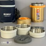 فلاسک غذای کیف دار سه عددی کد 0455 - Image 4