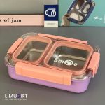 ظرف غذا استیل واشردار دو خانه Smile کد 0435 - Image 2