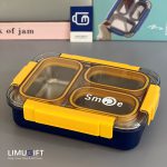 ظرف غذا استیل واشردار سه خانه Smile کد 0436 - Image 4